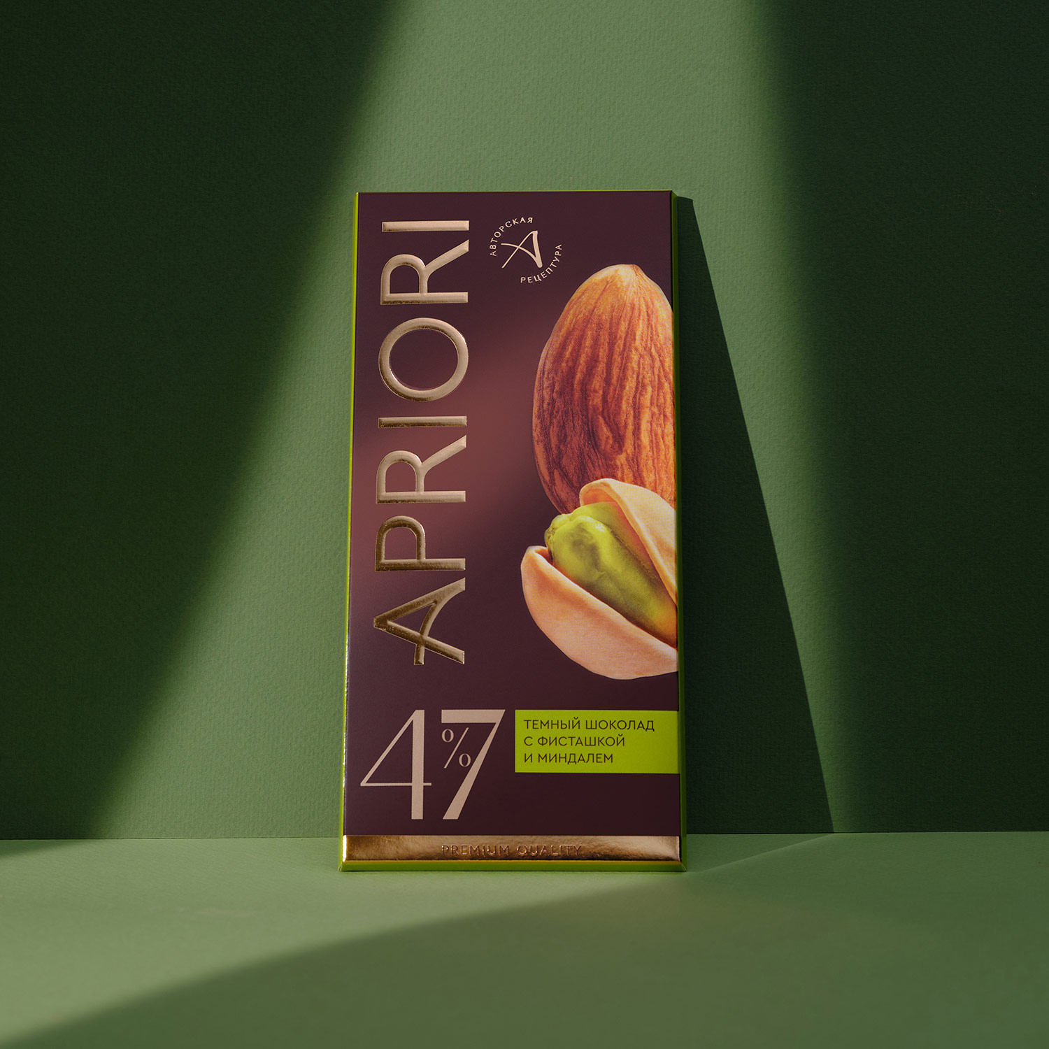 APRIORI Темный шоколад с фисташкой и миндалем, 85г APRIORI Темный шоколад с фисташкой и миндалем, 85г